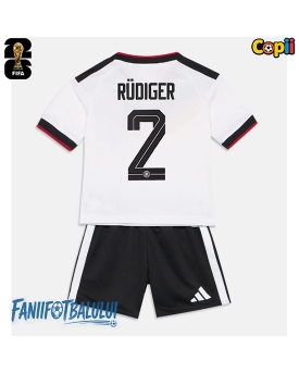 Germania Antonio Rudiger #2 Echipament de Fotbal Replică Mondial 2026 Copii Acasa (+ Șorturi)